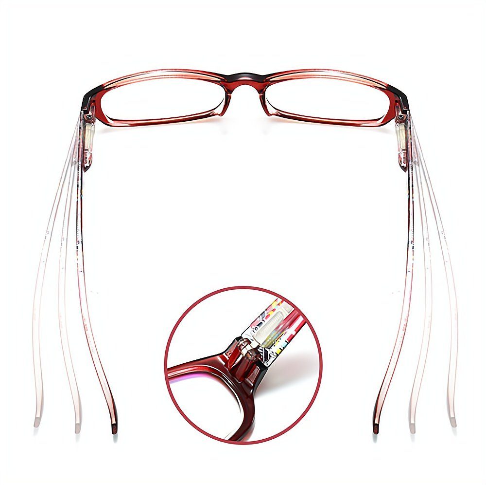 bedruckte Mode PACIEA rot anti Gläser presbyopische Rahmen Lesebrille blaue