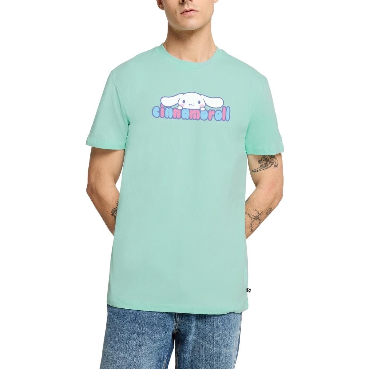 T-Shirt Cinnamoroll Guckt Über Schriftzug Männer Premium T-Shirt