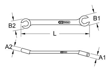 KS Tools Ringschlüssel, Offener Doppel, abgewinkelt, 12 x 13 mm