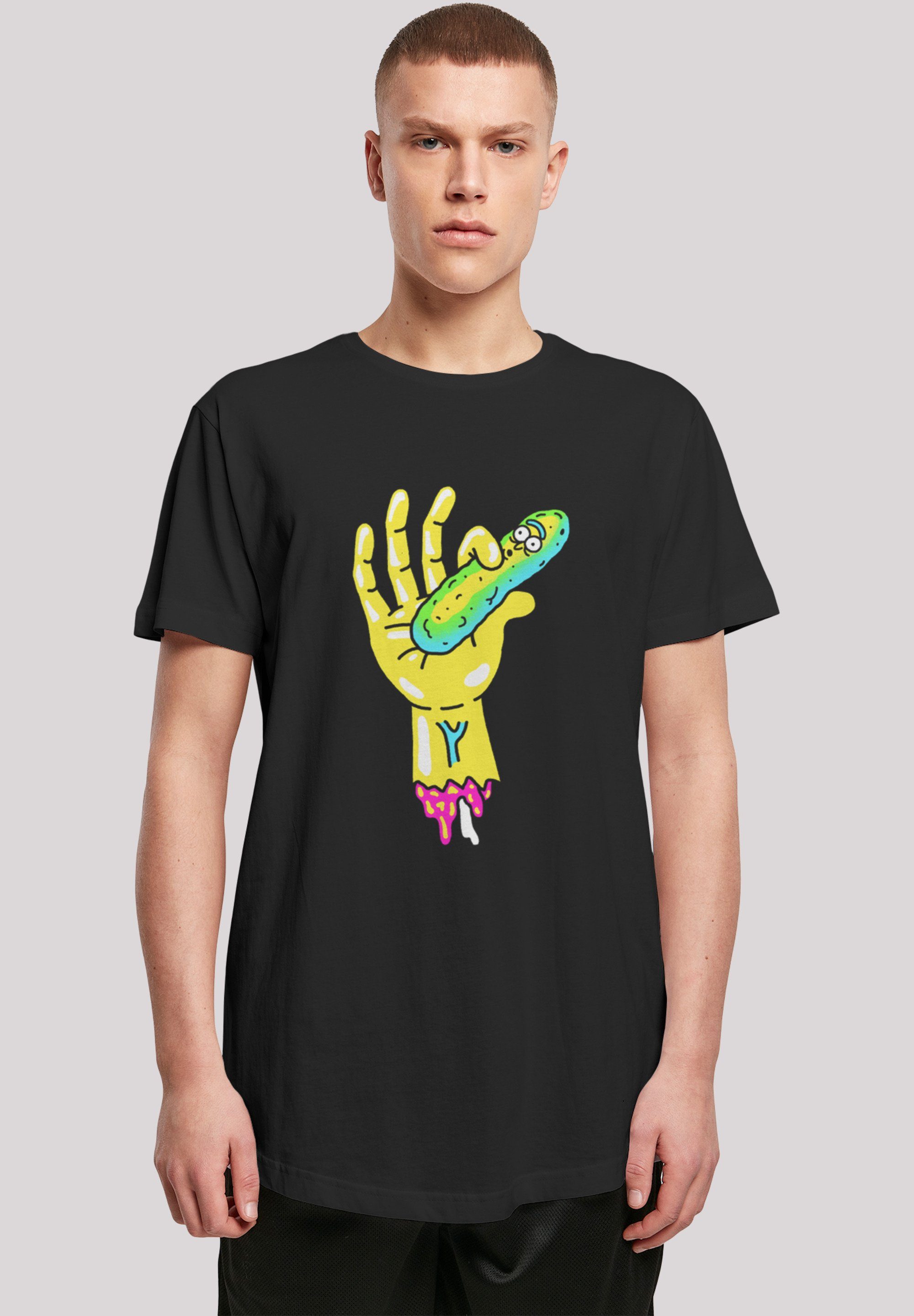 F4NT4STIC T-Shirt Rick and Morty Pickle Hand Print schwarz