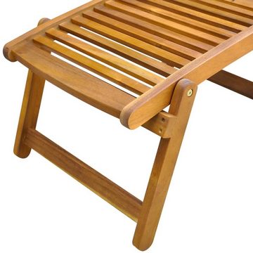 vidaXL Gartenlounge-Sessel Liegestuhl mit Fußablage Akazie Massivholz Gartenliege Sonnenliege Hol
