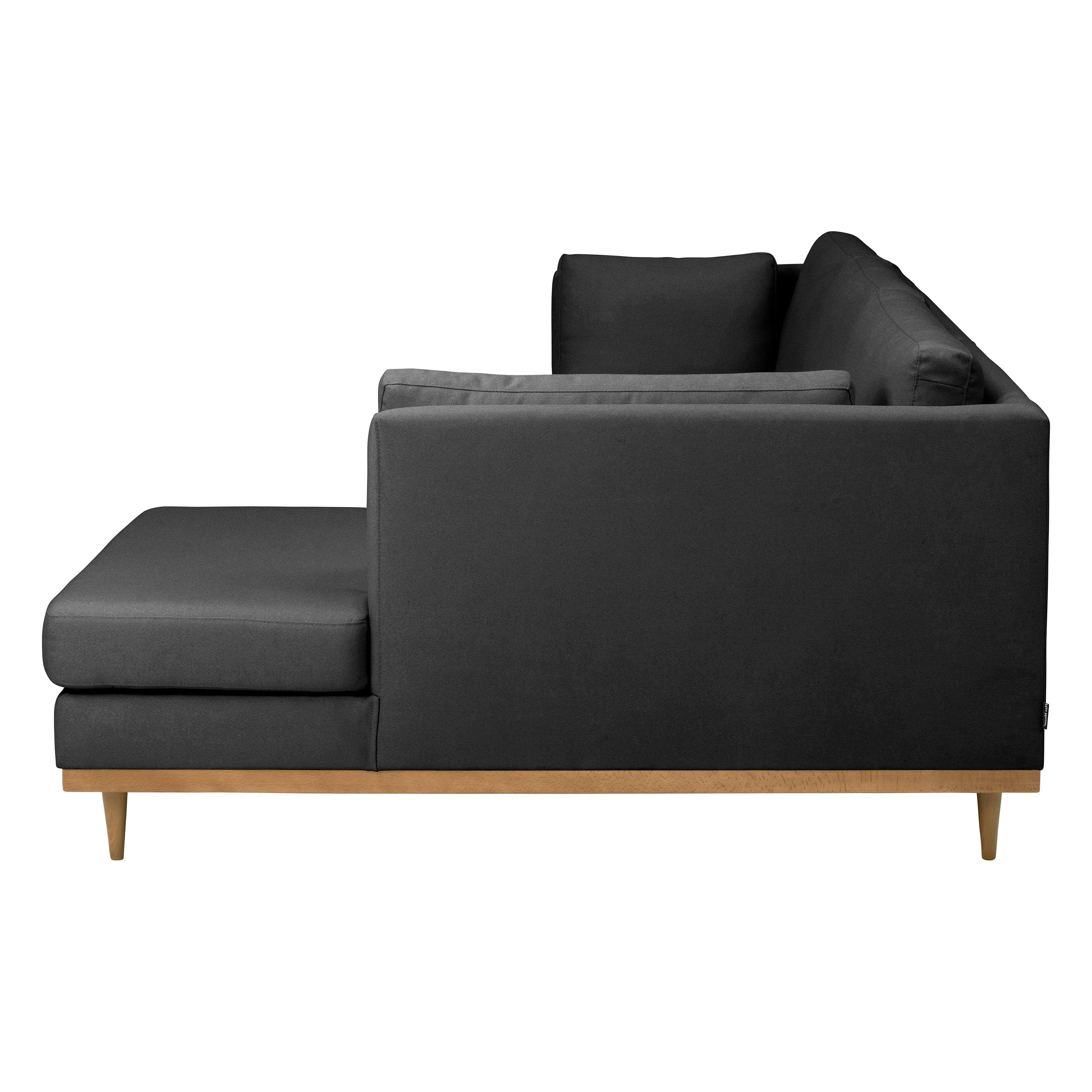 Max Winzer® Ecksofa Design 1 graphit, im skandinavischen Sofa Ecksofa Larsen rechts Sofa 2-Sitzer links Stück, Flachgewebe mit