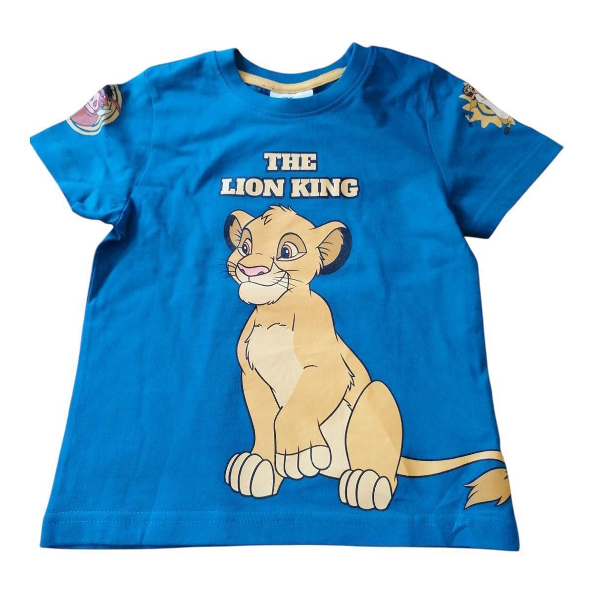 Disney The Lion King T-Shirt Lion King Simba T-Shirt für Jungen, Blau oder Rot, Gr. 92-128