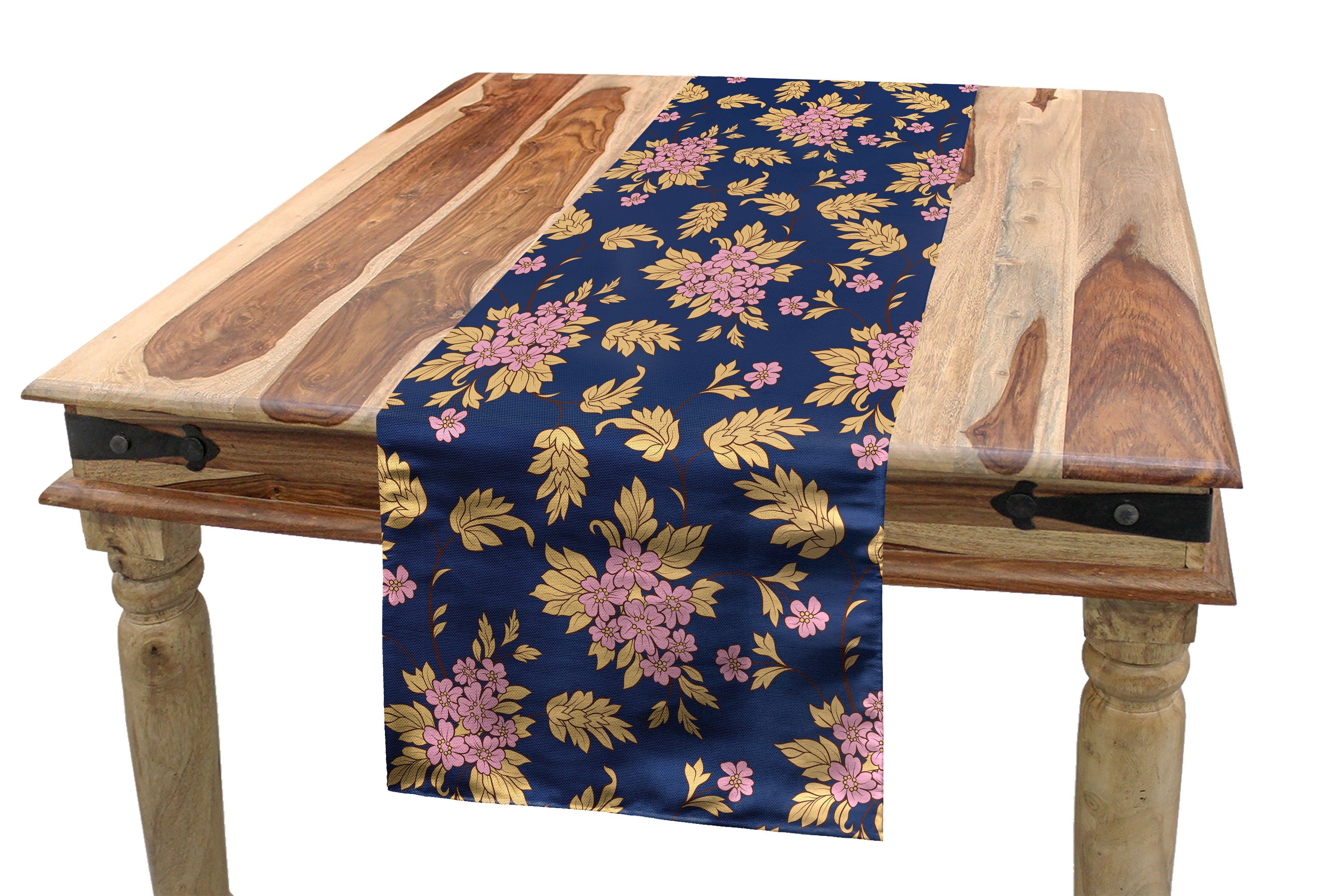Abakuhaus Tischläufer Esszimmer Küche Rechteckiger Dekorativer Tischläufer, Blumen Vintage Garten-Blüten