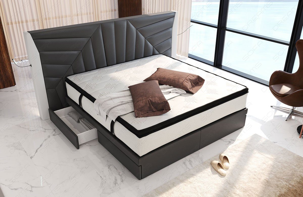Sofa Dreams Boxspringbett Boxspringbett Monaco Leder, günstig online kaufen