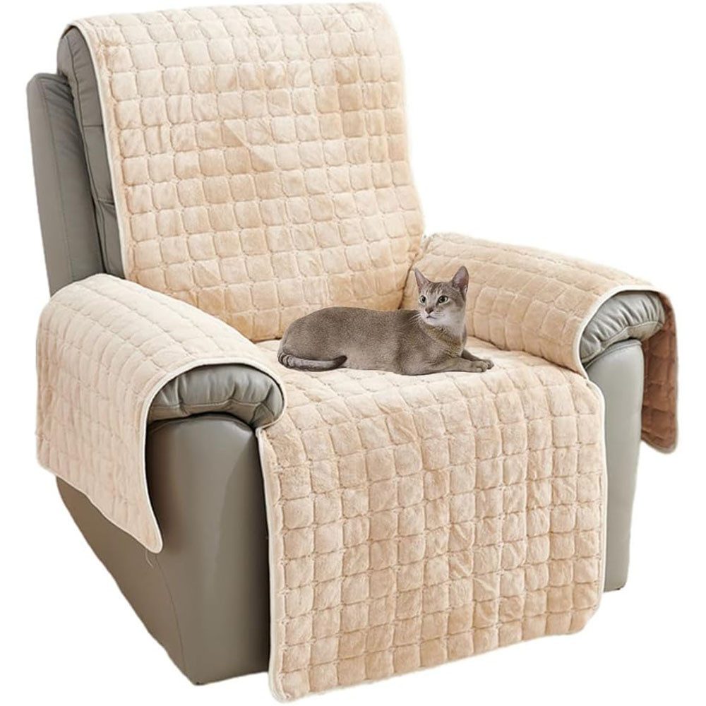 TUWENA Sofaschoner Sofahussen Sofa Armlehnenbezüge Plüsch Sesselschoner Anti-Rutsch