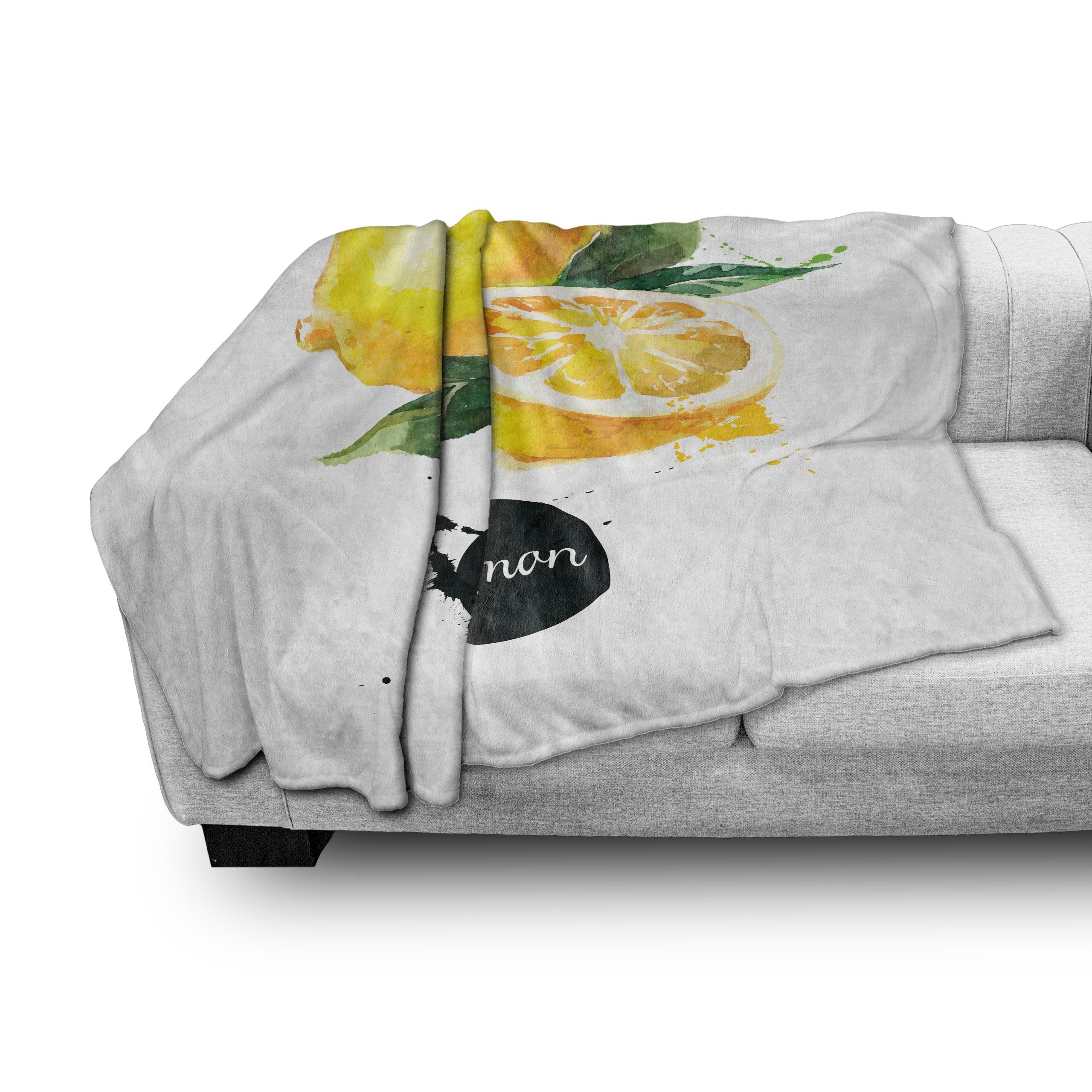 für Sour Wohndecke und Innen- den Gemütlicher Citrus-Zitronen-Entwurf Plüsch Obst Außenbereich, Abakuhaus,