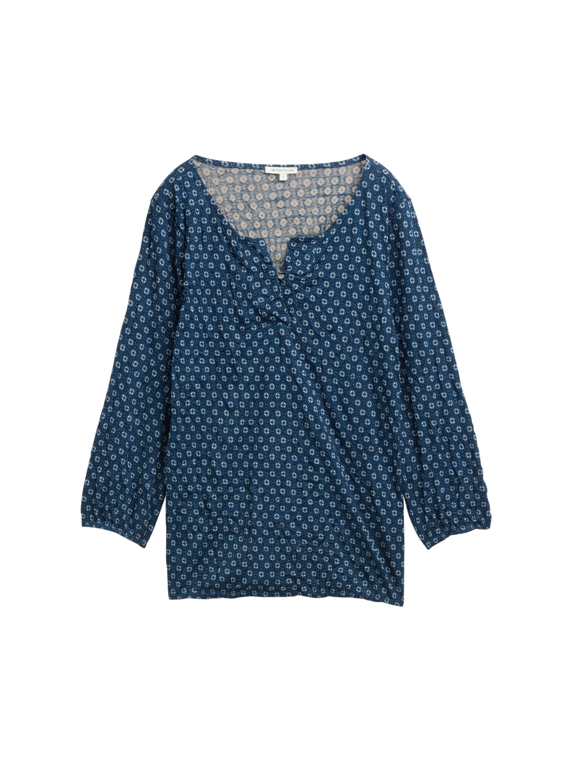 TOM TAILOR Denim Langarmshirt T-shirt crincle alloverprinted