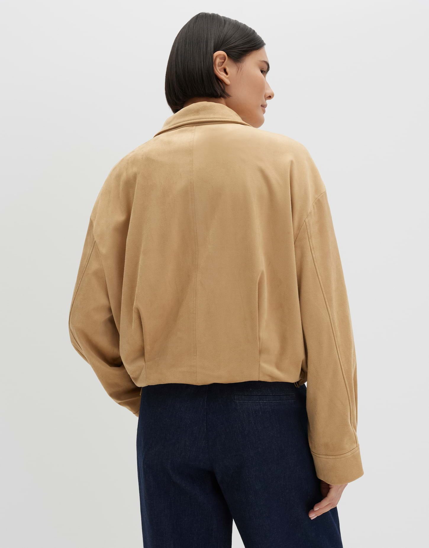 someday Jackenblazer Blouson aus weichem Velourslederimitat Loose Fit Samtige Oberfläche mit edler Optik