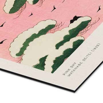 Posterlounge Alu-Dibond-Druck Watanabe Seitei, Japandi - Pink Sky, Schlafzimmer Japandi Malerei