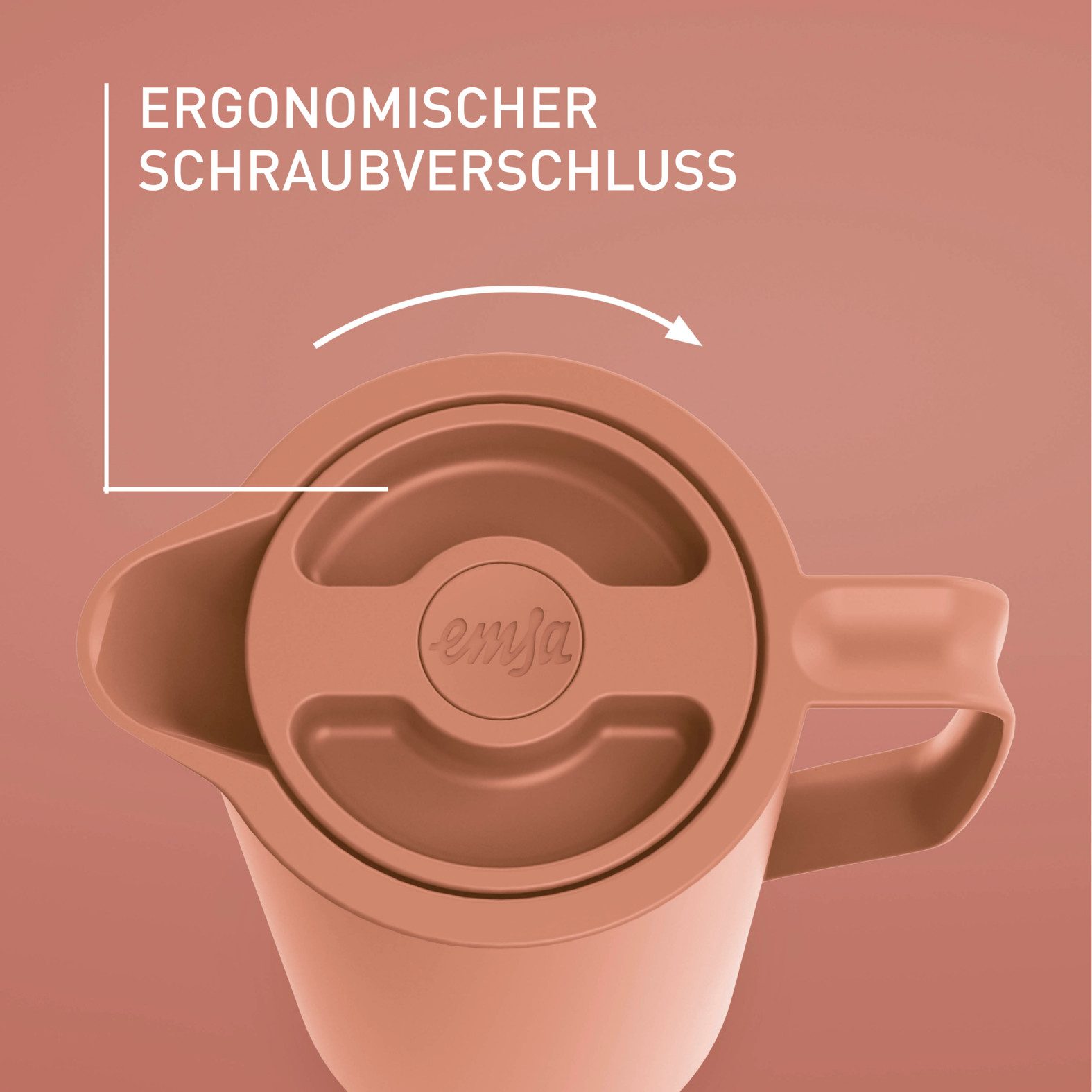 Emsa Isolierkanne Motiva in modernem Design, 100% auslaufsicher, Made in Germany, 1 l, (doppelwandiger Glasisolierkolben, bis zu 12h warm/24h kalt), Quick-Press-Deckel, Einhandbedienung, ergonomischer Schraubdeckel