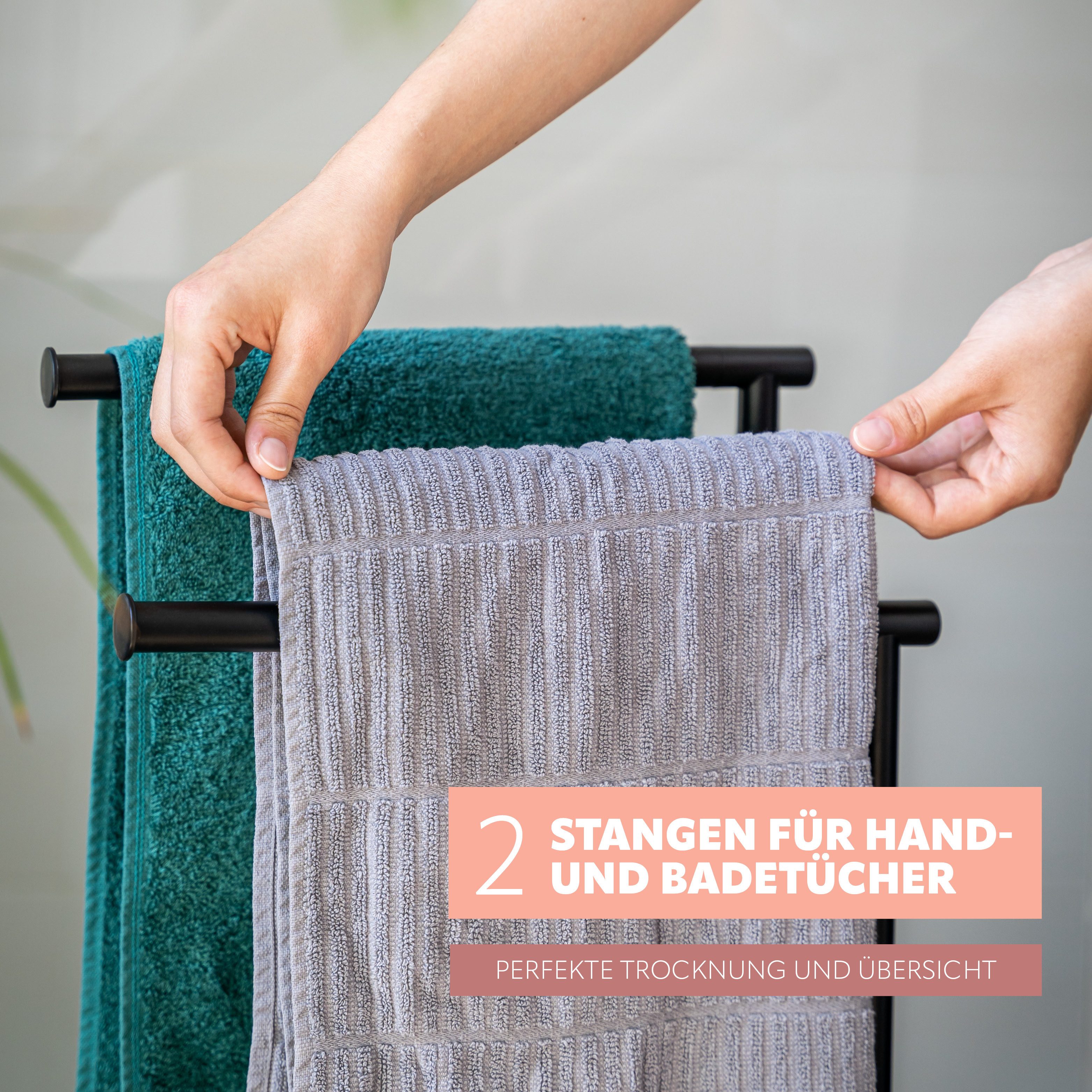 bremermann Handtuchständer Stand-Handtuchhalter freistehend, 2 Stangen