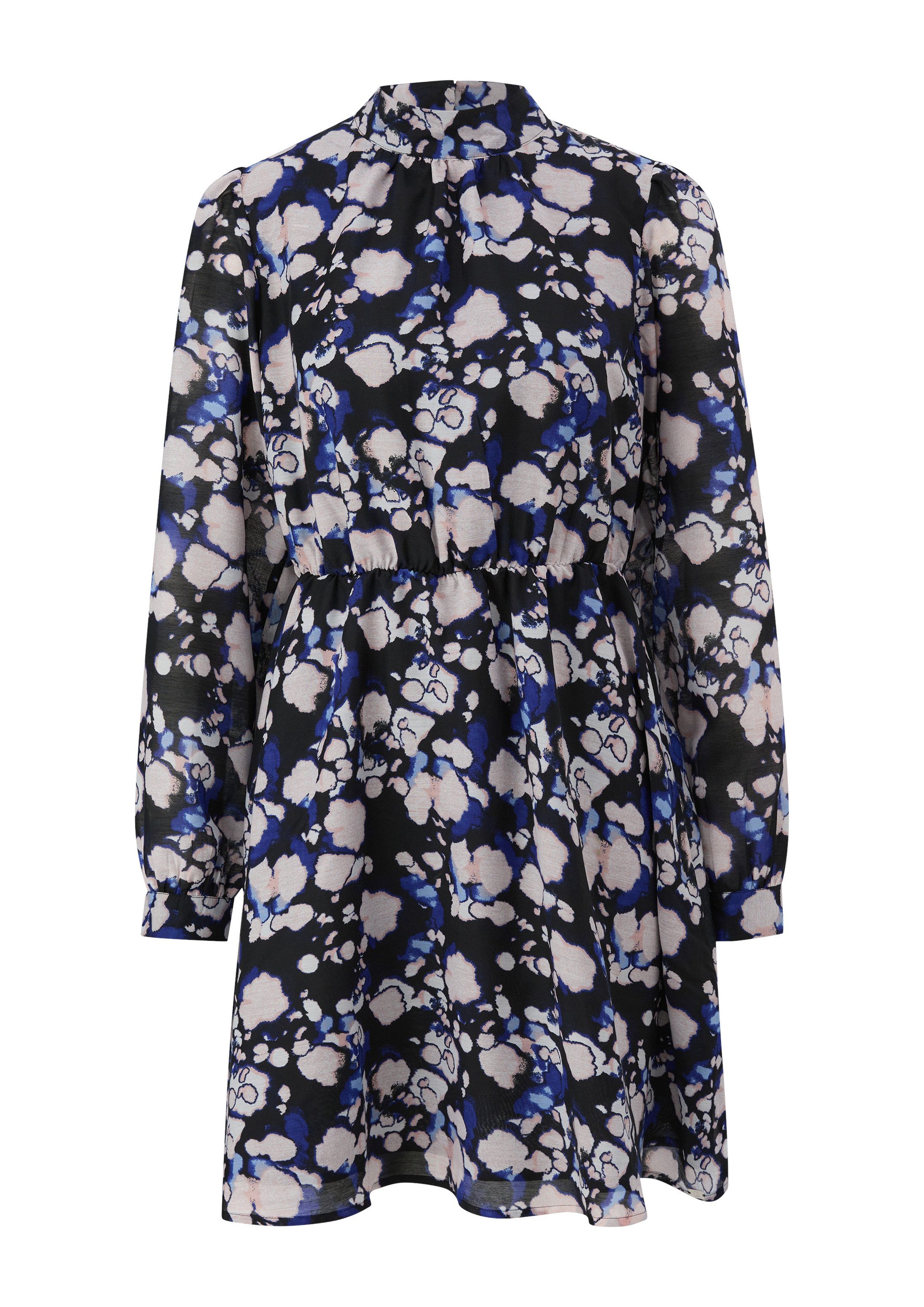 QS Minikleid Kleid Semitransparentes Kleid mit Raffung