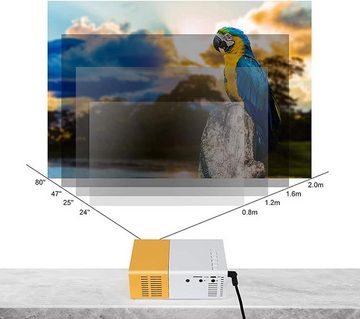 VBESTLIFE YG300 Zeichentrick Portabler Projektor (200 lm, 1080p px, Für das Heimkino mit HDMI-Schnittstellen (EU-Stecker)