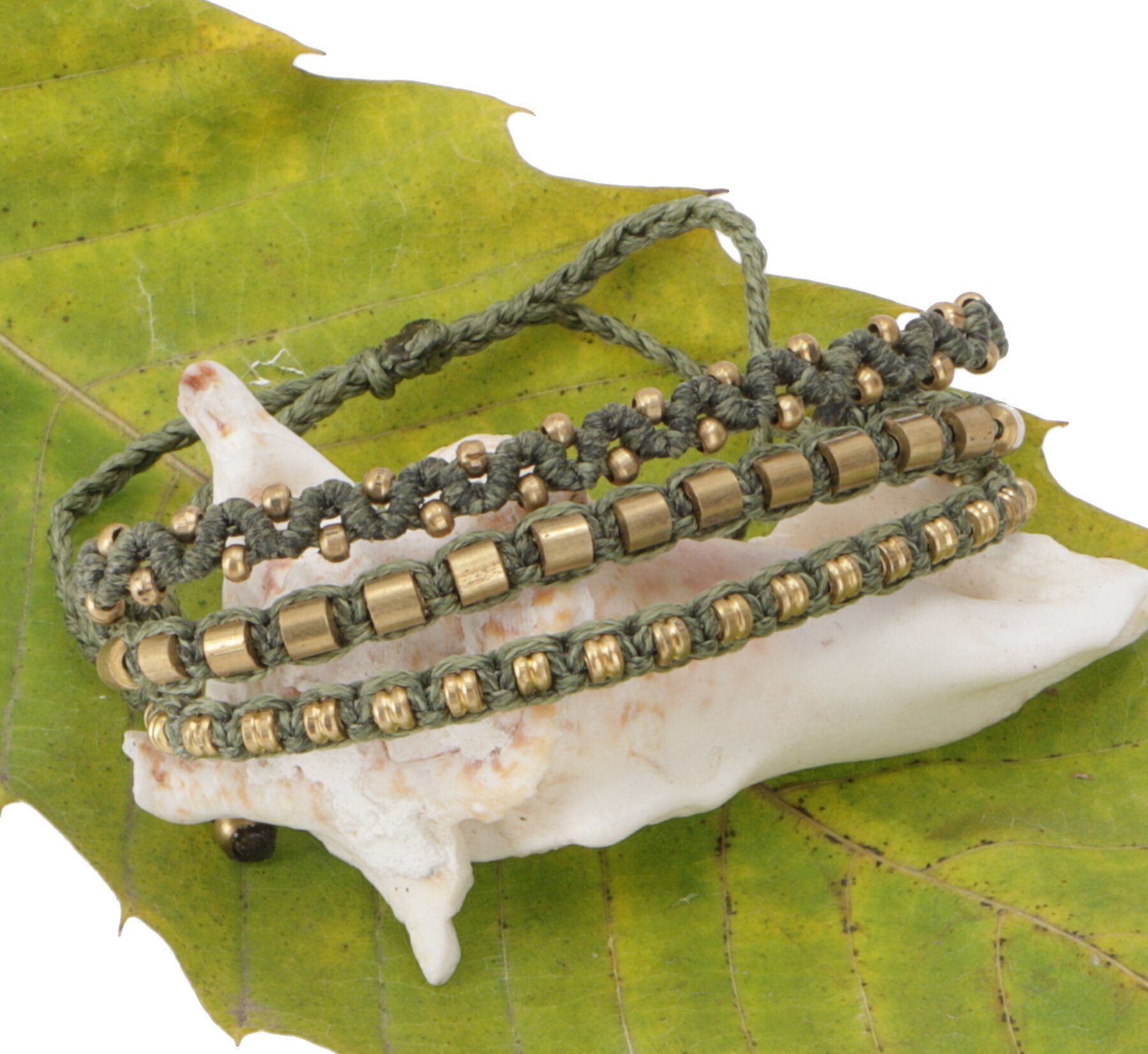 Guru-Shop Armreif Perlenarmband, Makramee Armband, Herren Armband..