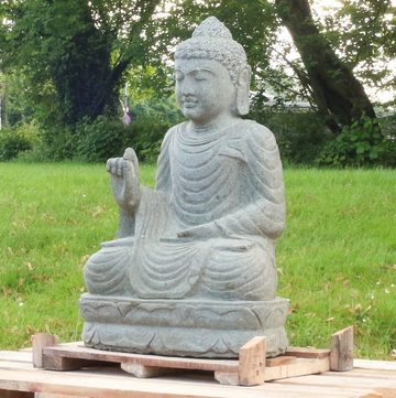 Oriental Galerie Dekofigur Buddha Figur sitzend Steinfigur Greenstone Massiv Abaya 75 cm (1 St), Wetterfest, groß, Garten