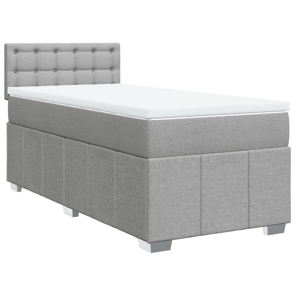 vidaXL Bett Boxspringbett mit Matratze Hellgrau günstig online kaufen