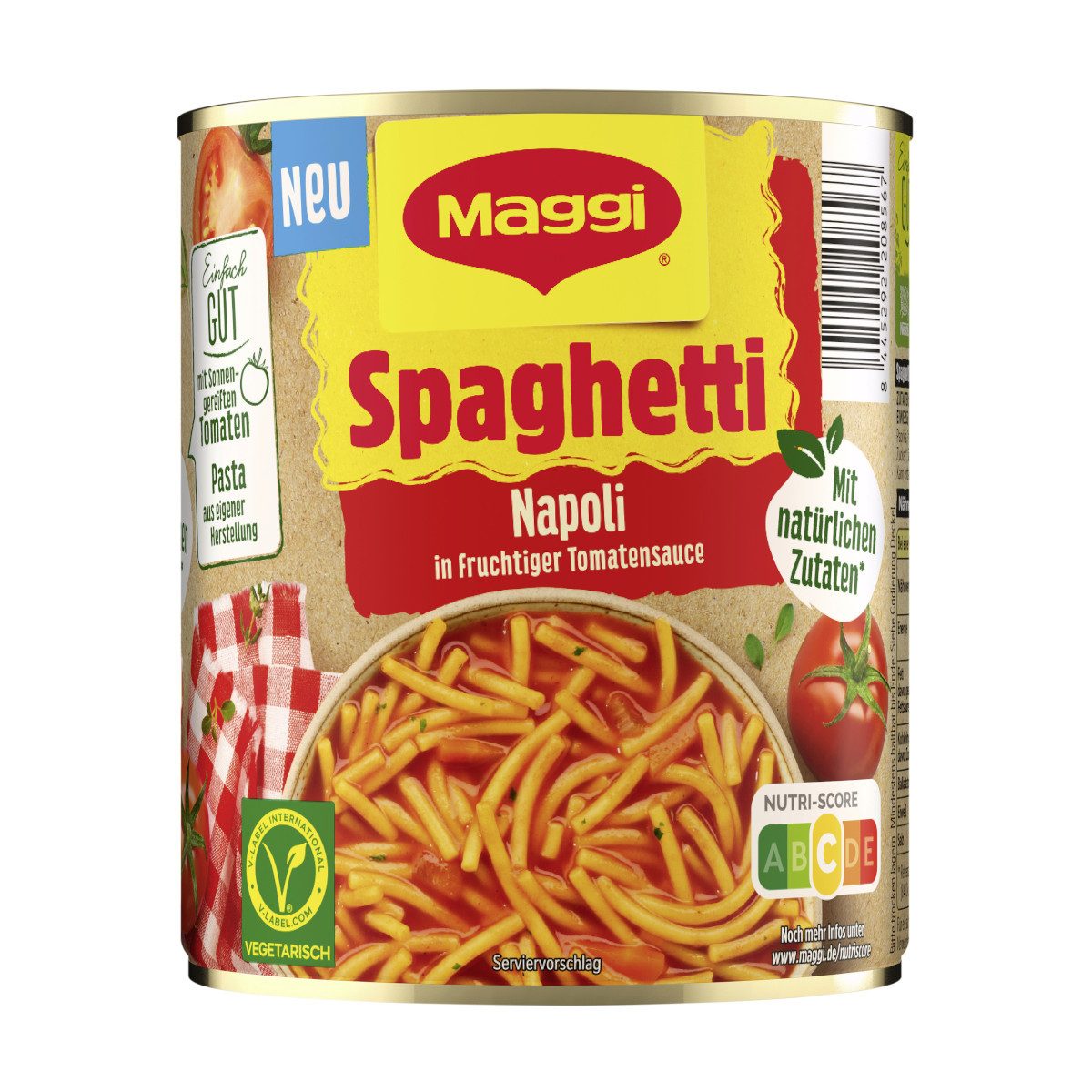 MAGGI Fertiggericht, Maggi Spaghetti Napoli fruchtige Tomatensauce Packung 800g