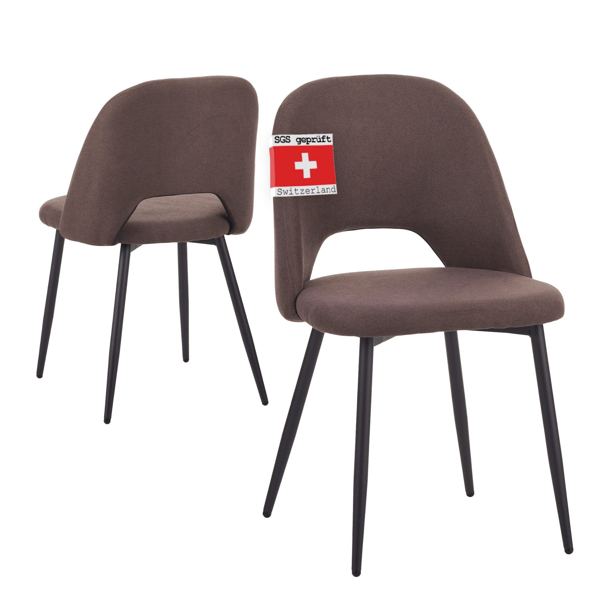 Albatros International Esszimmerstuhl Esszimmerstuhl SILVI Stoff 2er Set Br günstig online kaufen
