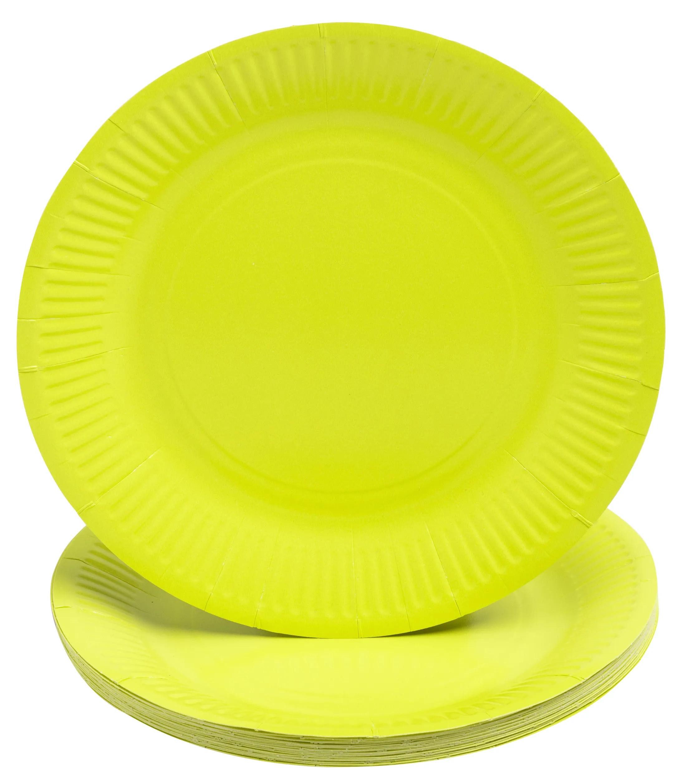 PROnappe Papierdekoration 25x Runde Pappteller, 20 St Ø 23 cm, 100% plastikfrei Kiwigrün 79213I, Nappes