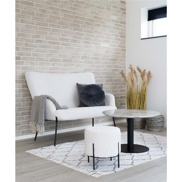 House Nordic Pouf Alford, in Weiss, Stoff - 35,5x37x35,5cm (BxHxT)