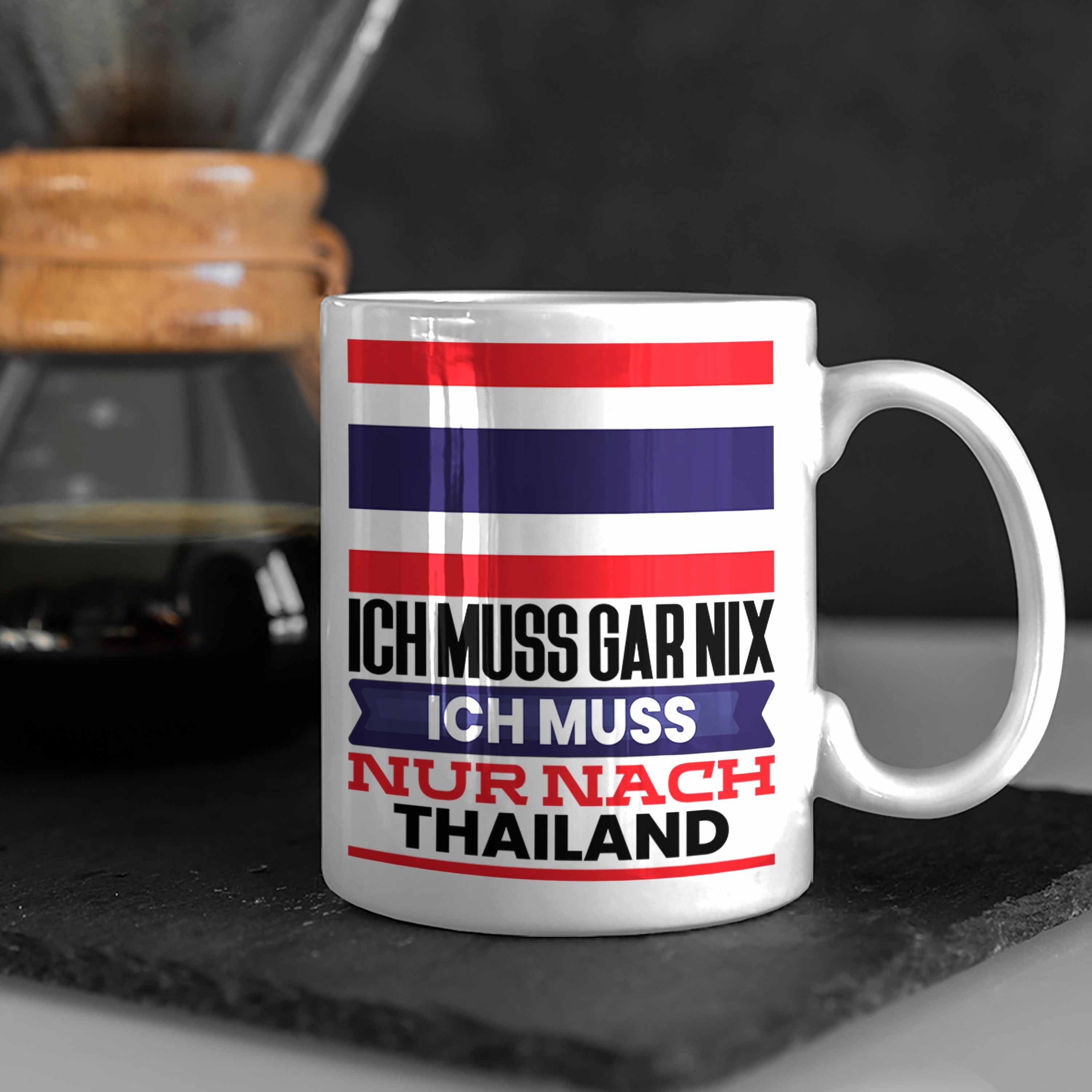 Urlaub Thailand Thailänder für Geburtstag Trendation Tasse Tasse Geschenkidee Geschenk Weiss