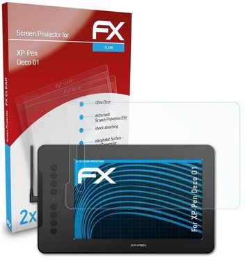 atFoliX Schutzfolie Displayschutz für XP-PEN Deco 01, (2 Folien), Ultraklar und hartbeschichtet