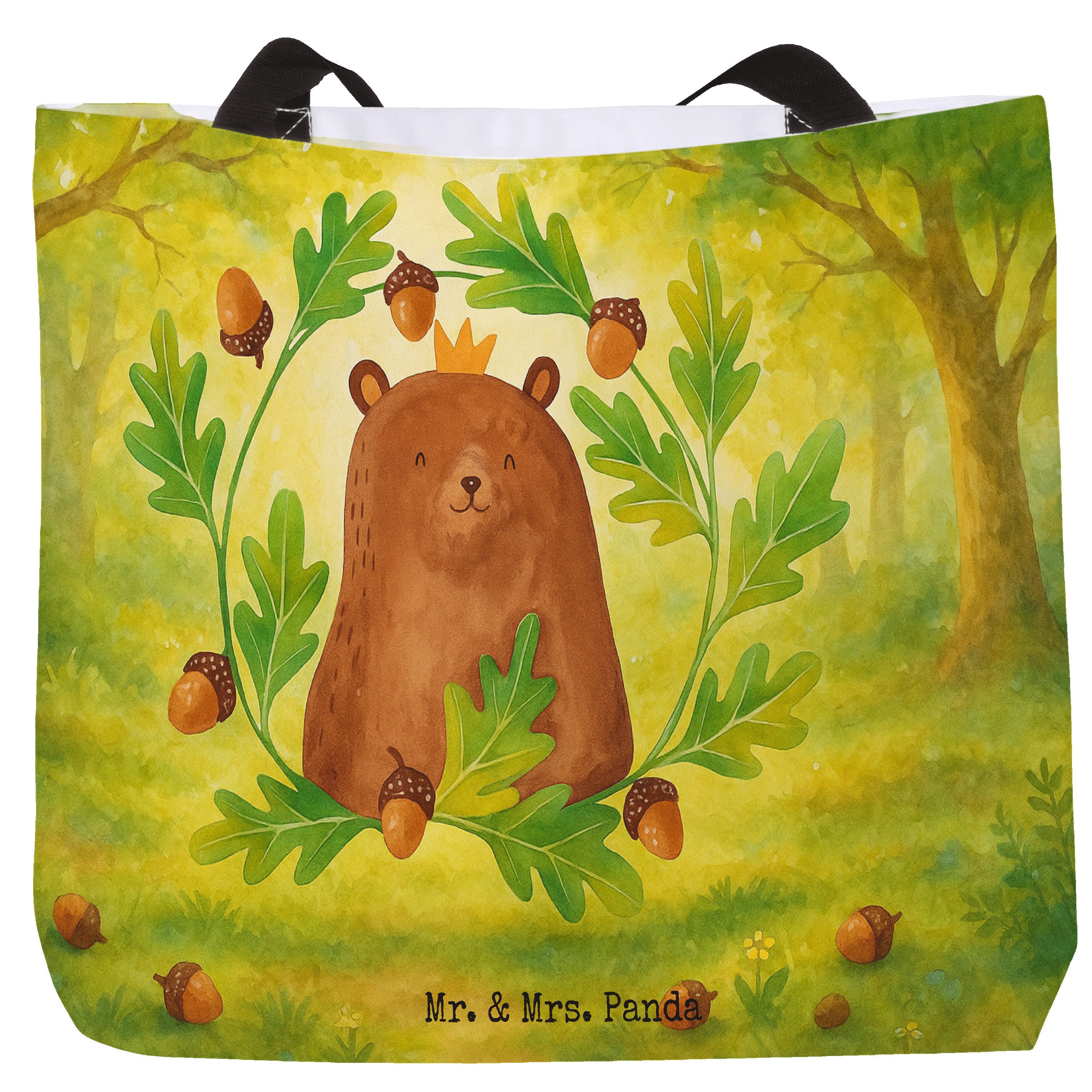 Shopper Bär König Design, Stoffbeutel, Weiß, Stoffbeutel, Tragetasche, Dad, V
