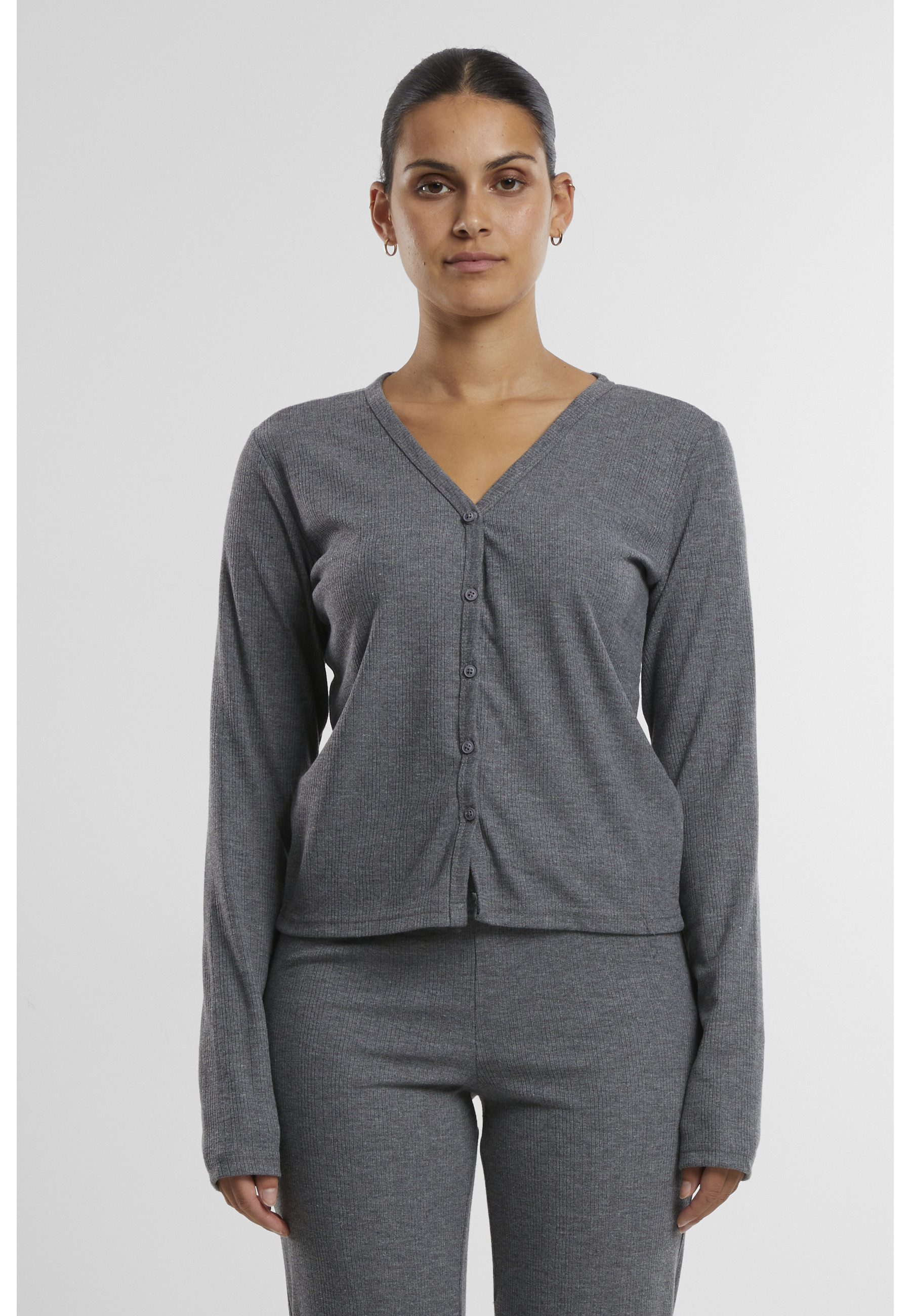 URBAN CLASSICS Strickjacke Urban Classics Ladies Rib Cardigan (1-tlg)