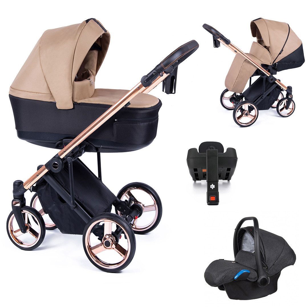 Kombi-Kinderwagen Fado 5 in 1 inkl. Sportsitz, Autositz, Iso und Zubehör in 10 Designs