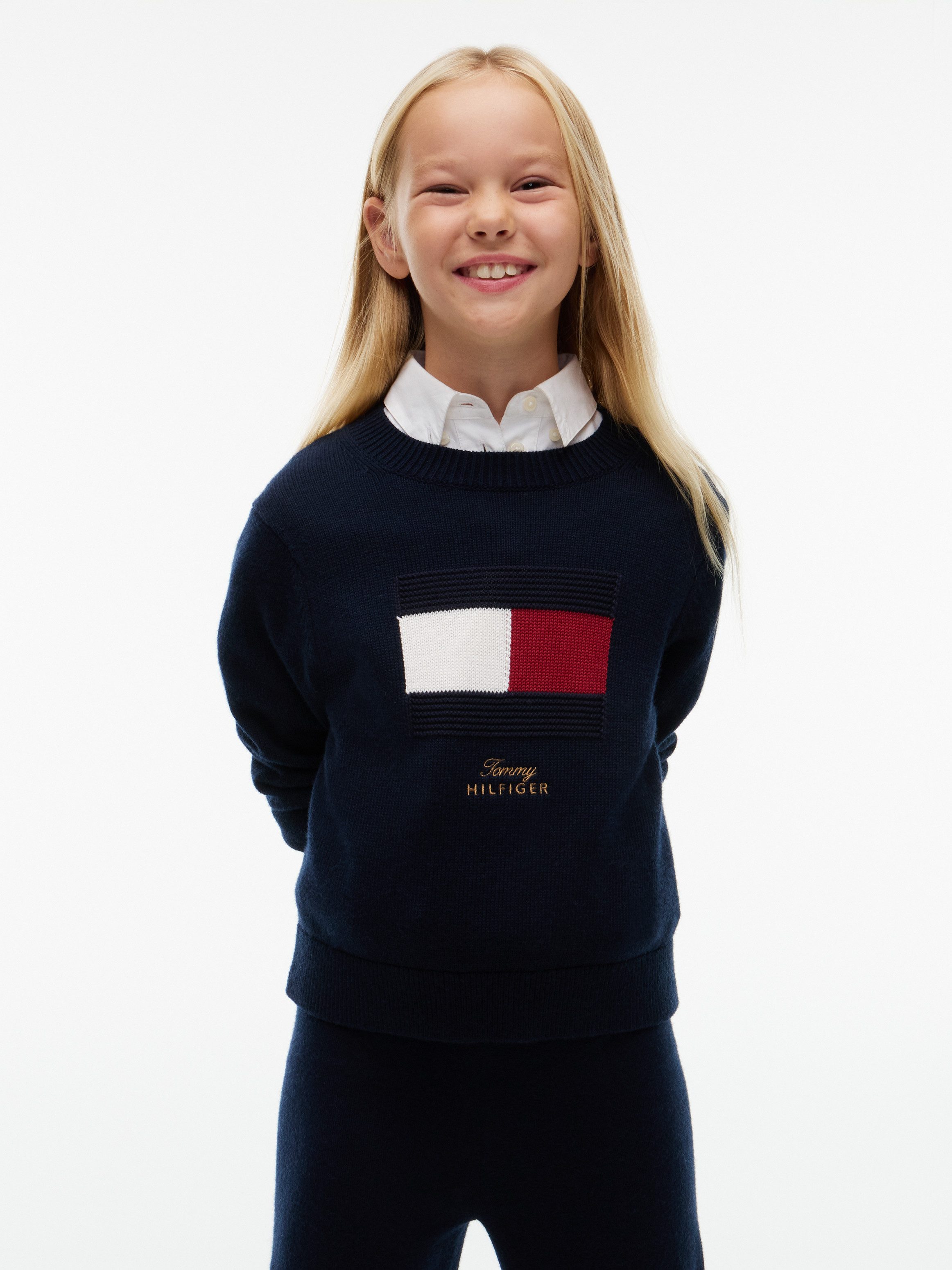 Tommy Hilfiger Strickpullover mit Wolle, Regular Fit, Kinder bis 16 Jahre