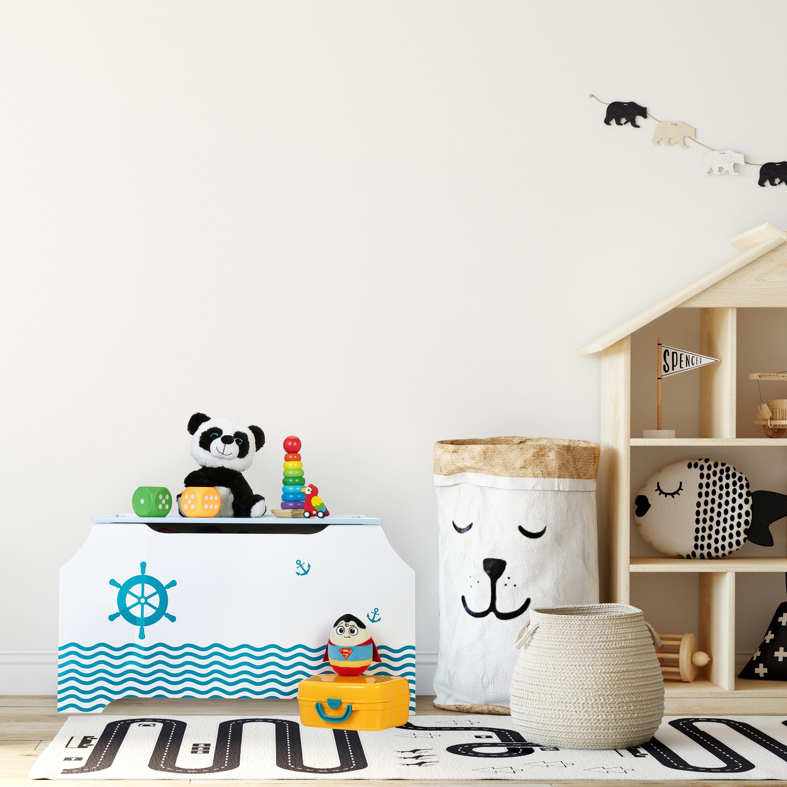 relaxdays Spielzeugtruhe mit Bücherfäch günstig online kaufen