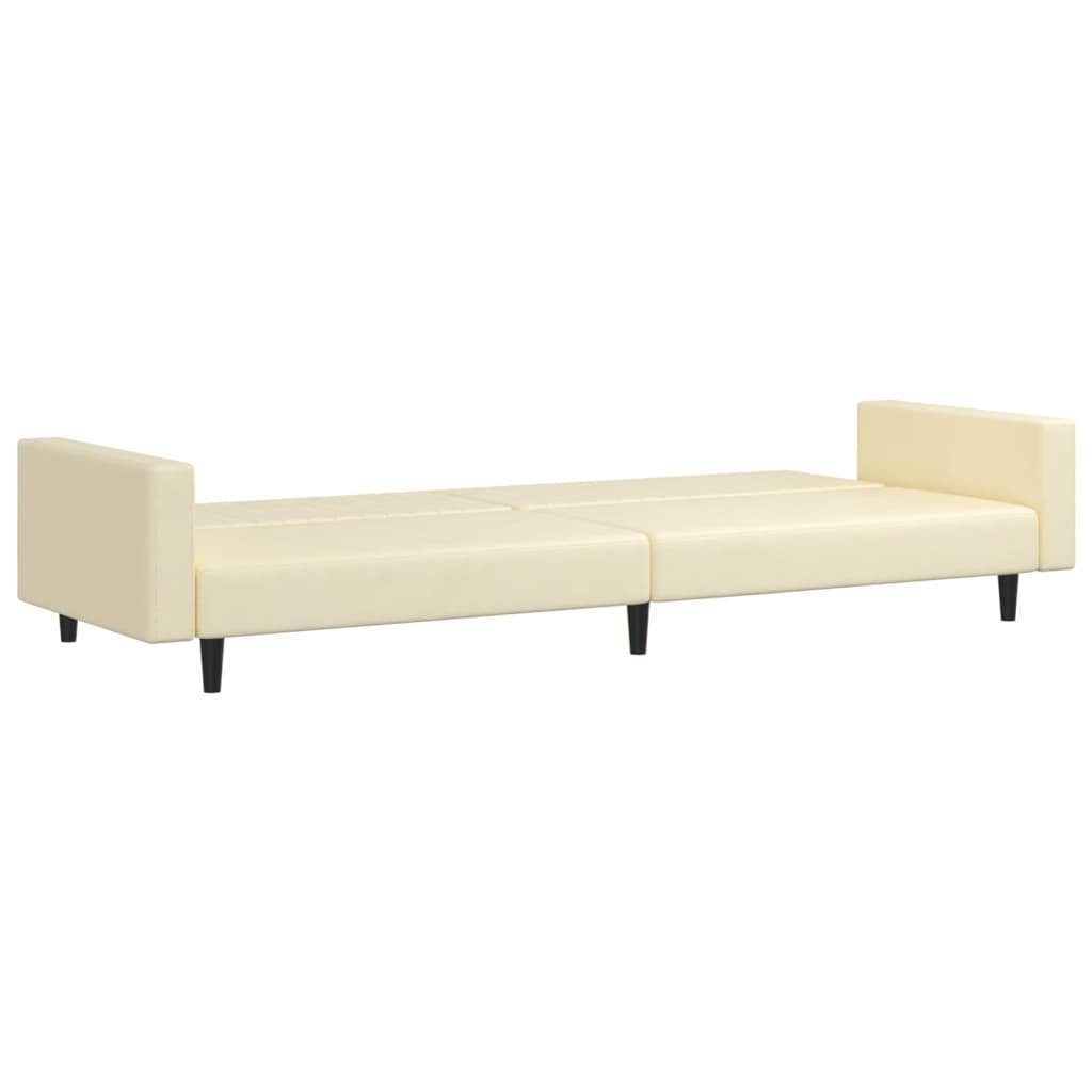 vidaXL Creme 2-Sitzer Schlafsofa Kunstleder Sofa