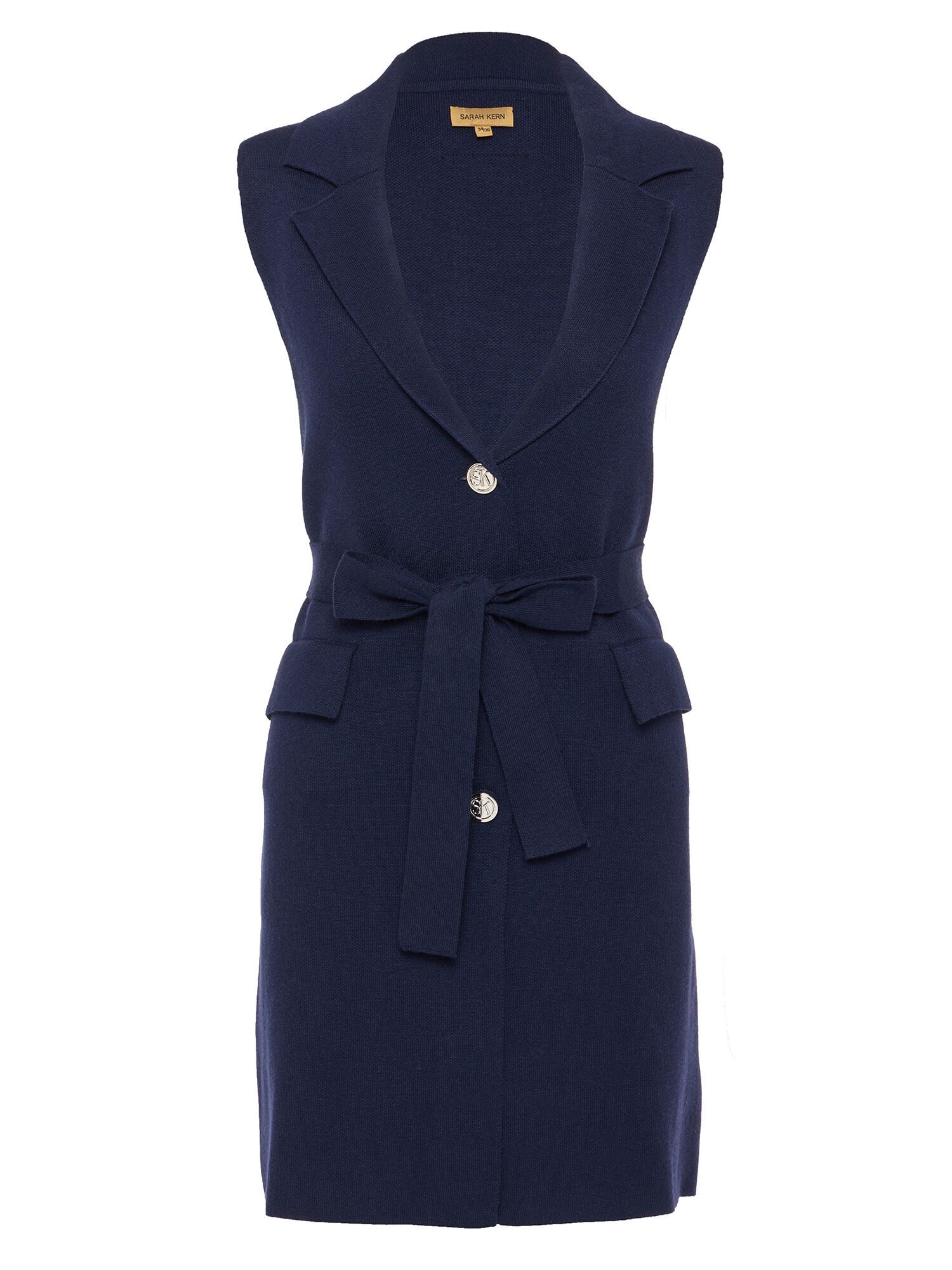 Sarah Kern Bouclèjacke Longstrickjacke figurbetont mit Bindegürtel günstig online kaufen