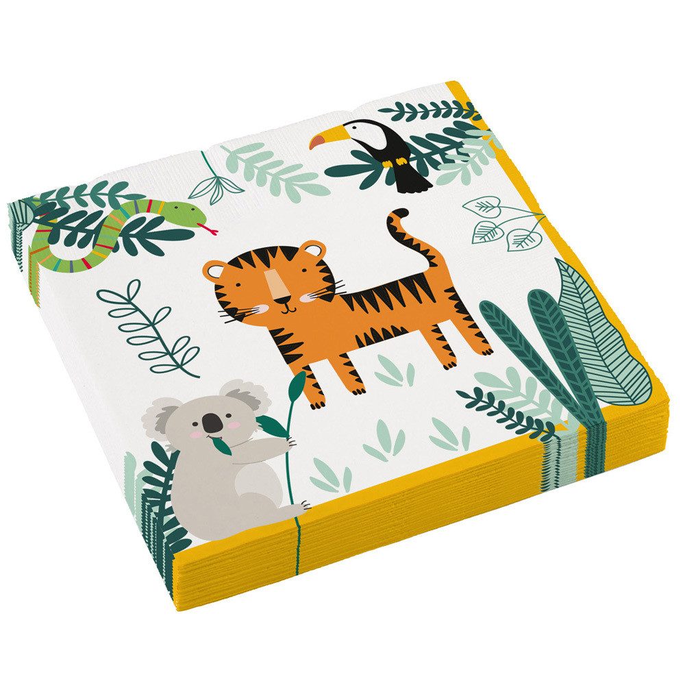 Amscan Papierserviette 'Get Wild' Safari, 16 Servietten 33x33cm