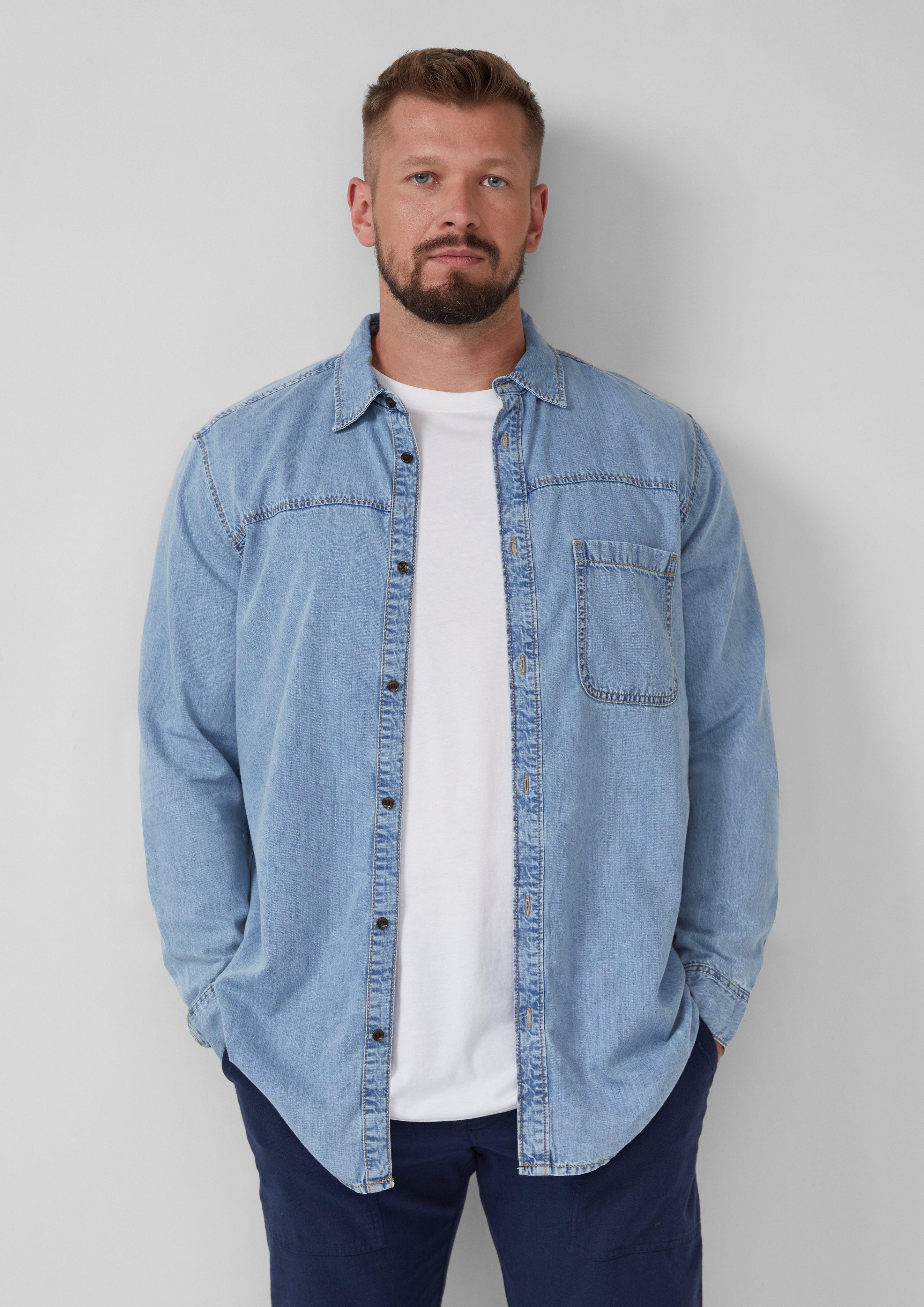Langarmhemd Regular Fit: Lässiges Jeanshemd aus Baumwolle