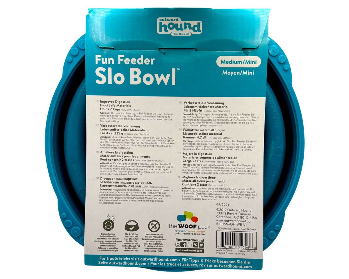 Thumbnail - Outward Hound Antischlingnapf Fun Feeder Slo Bowl Drop Turquoise