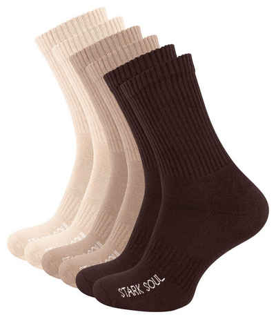 Stark Soul® Спортивні шкарпетки Спортивні шкарпетки mit FROTTEESOHLE, gekämmte Baumwolle (6 Paar) flache Zehennaht, gepolsterte Frottee-Sohle