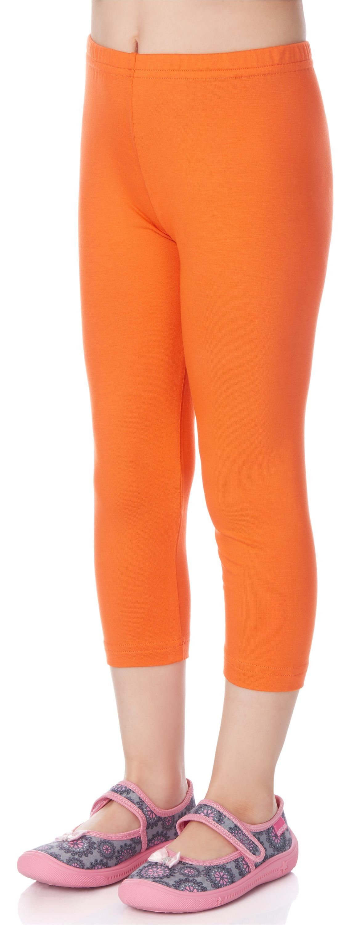 Merry Style Leggings Mädchen 3/4 Capri Leggings aus Viskose MS10-131 (1-tlg) elastischer Bund Orange