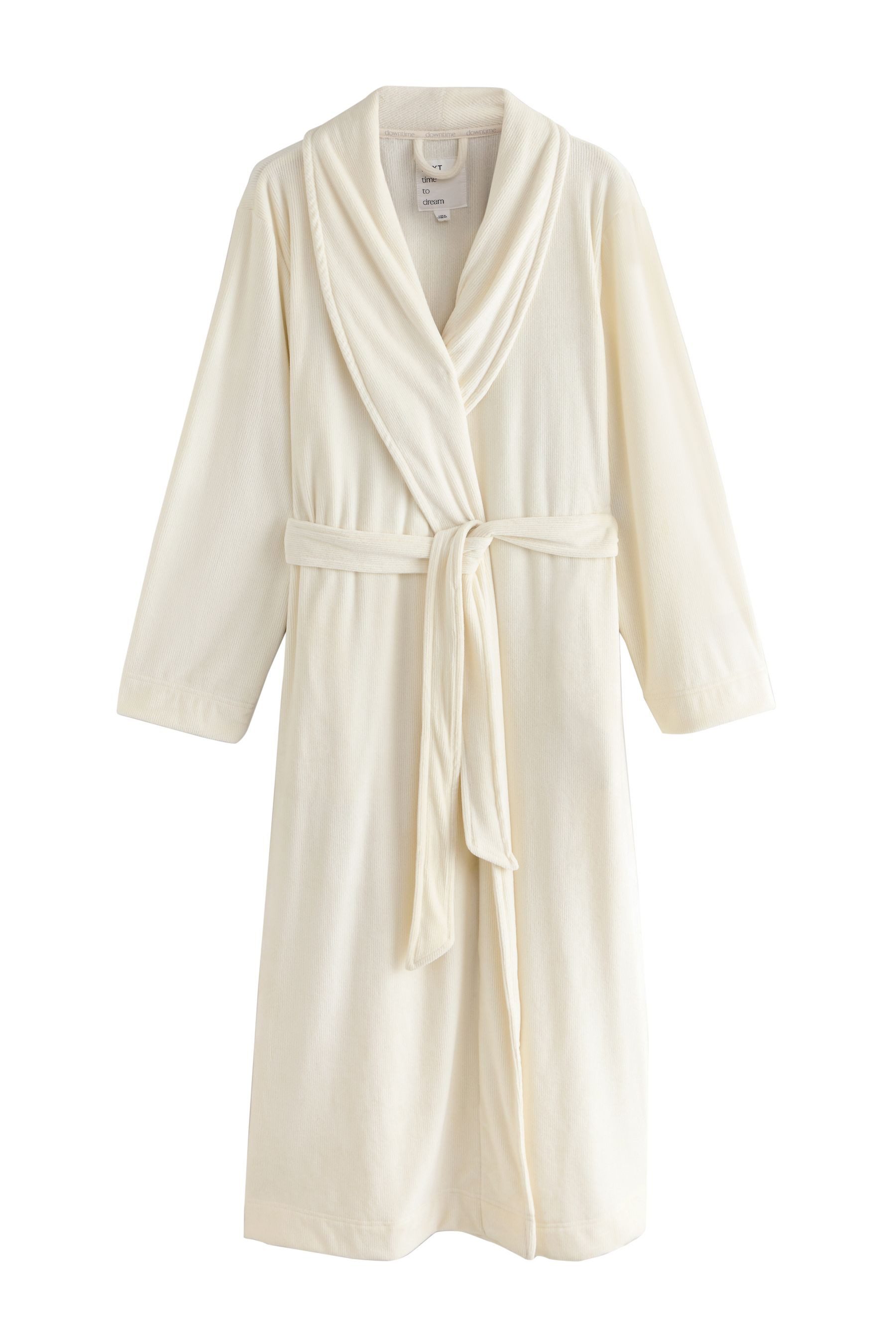 Next Damenbademantel Langer Morgenmantel mit Kordel, günstig online kaufen