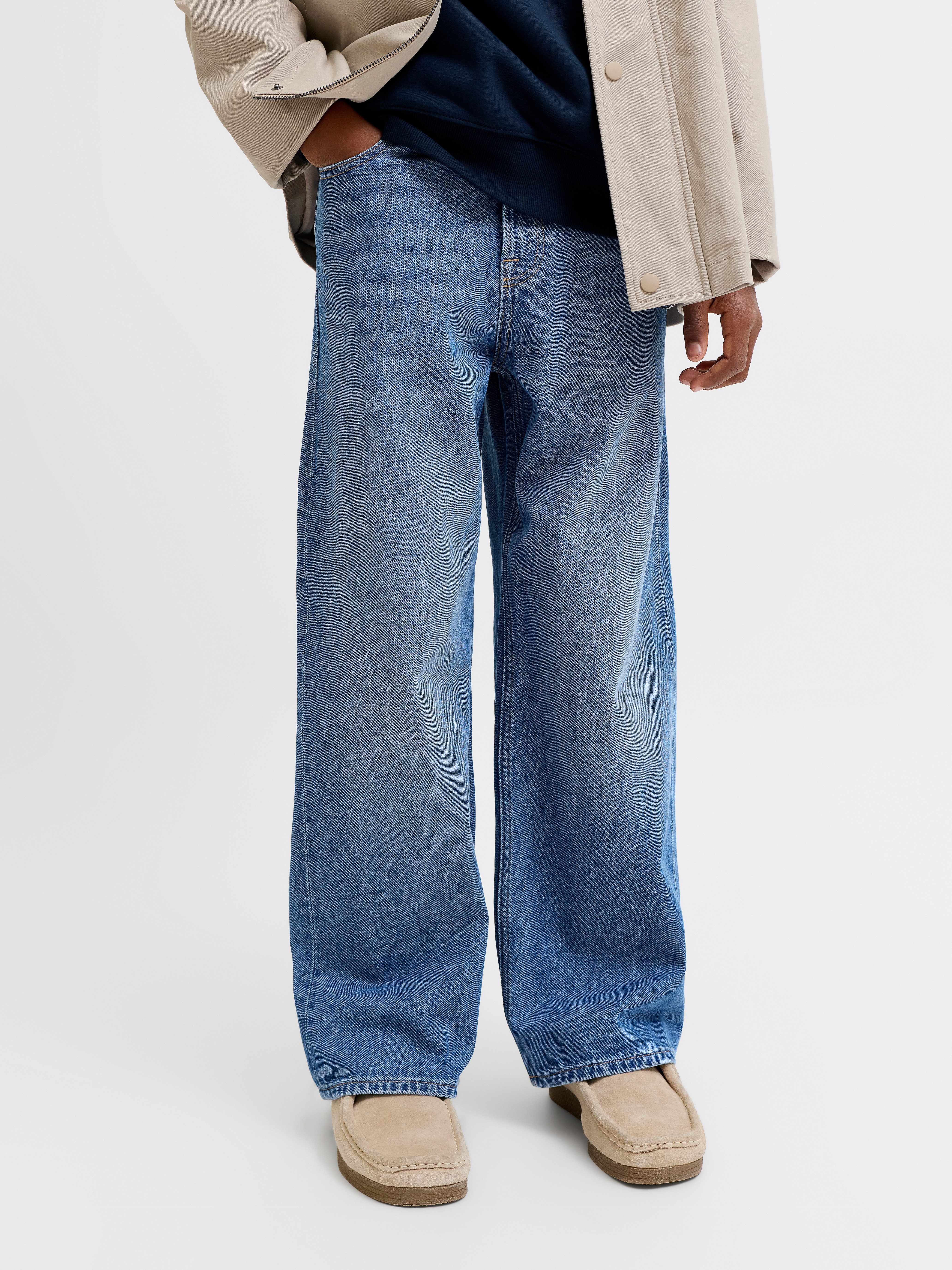 Jack & Jones Junior Weite Jeans JJIDAVE JJORIGINAL AKM 200 SN JNR Baumwolle, weit