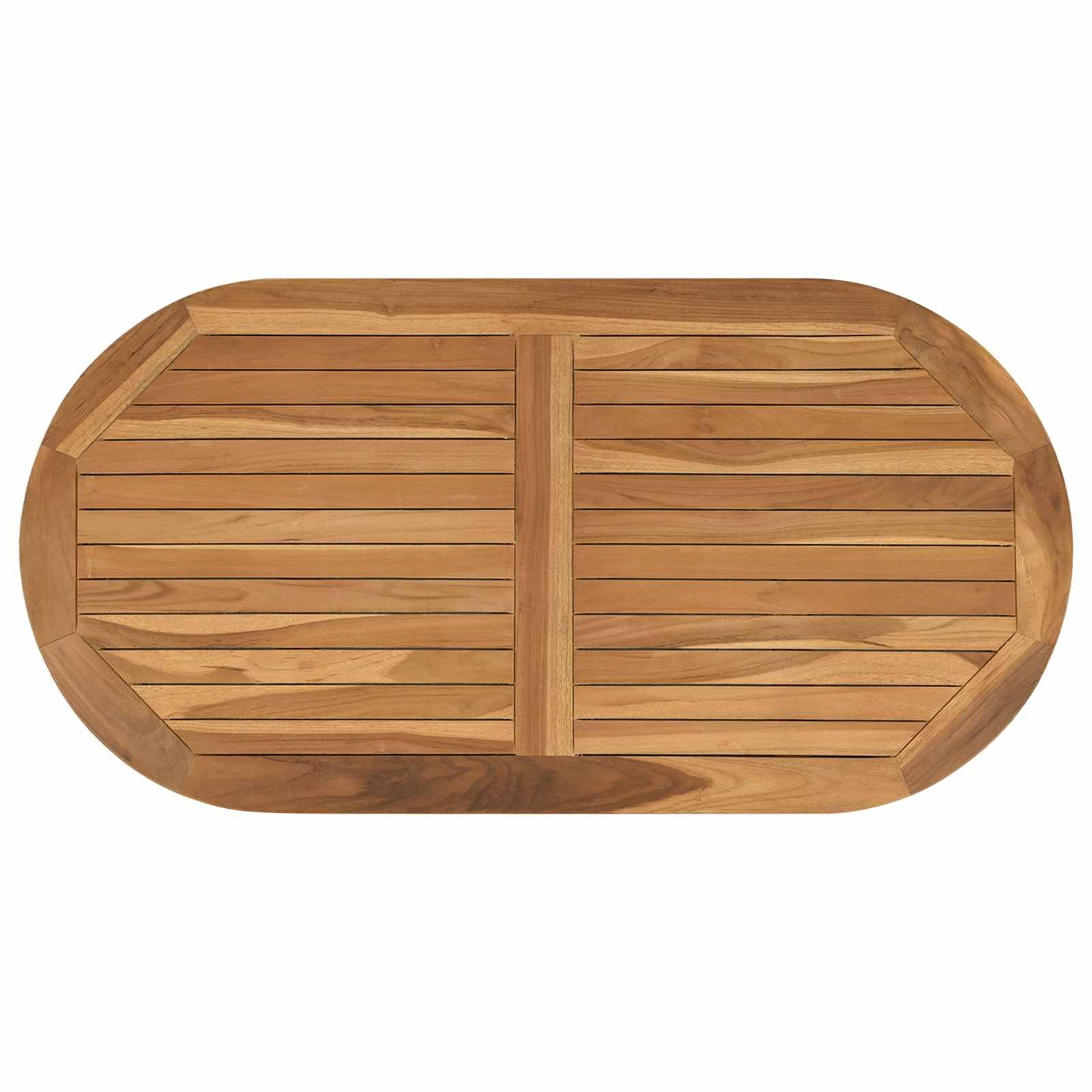 vidaXL Tischplatte Tischplatte Oval Massives holz Natur (1 St)
