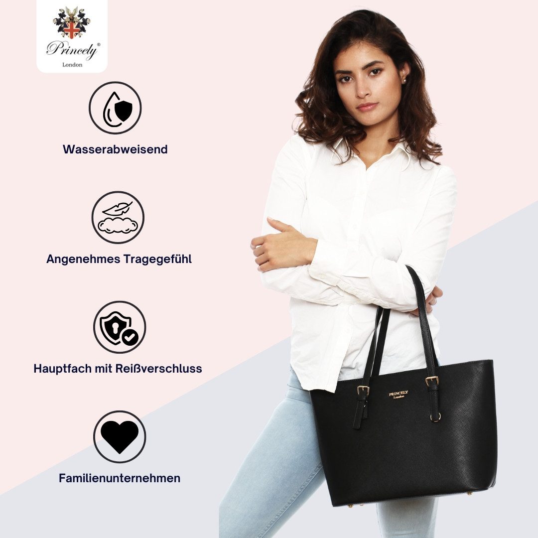 Princely London Shopper Beverly Medium - Geräumiger Shopper mit Reißverschluss
