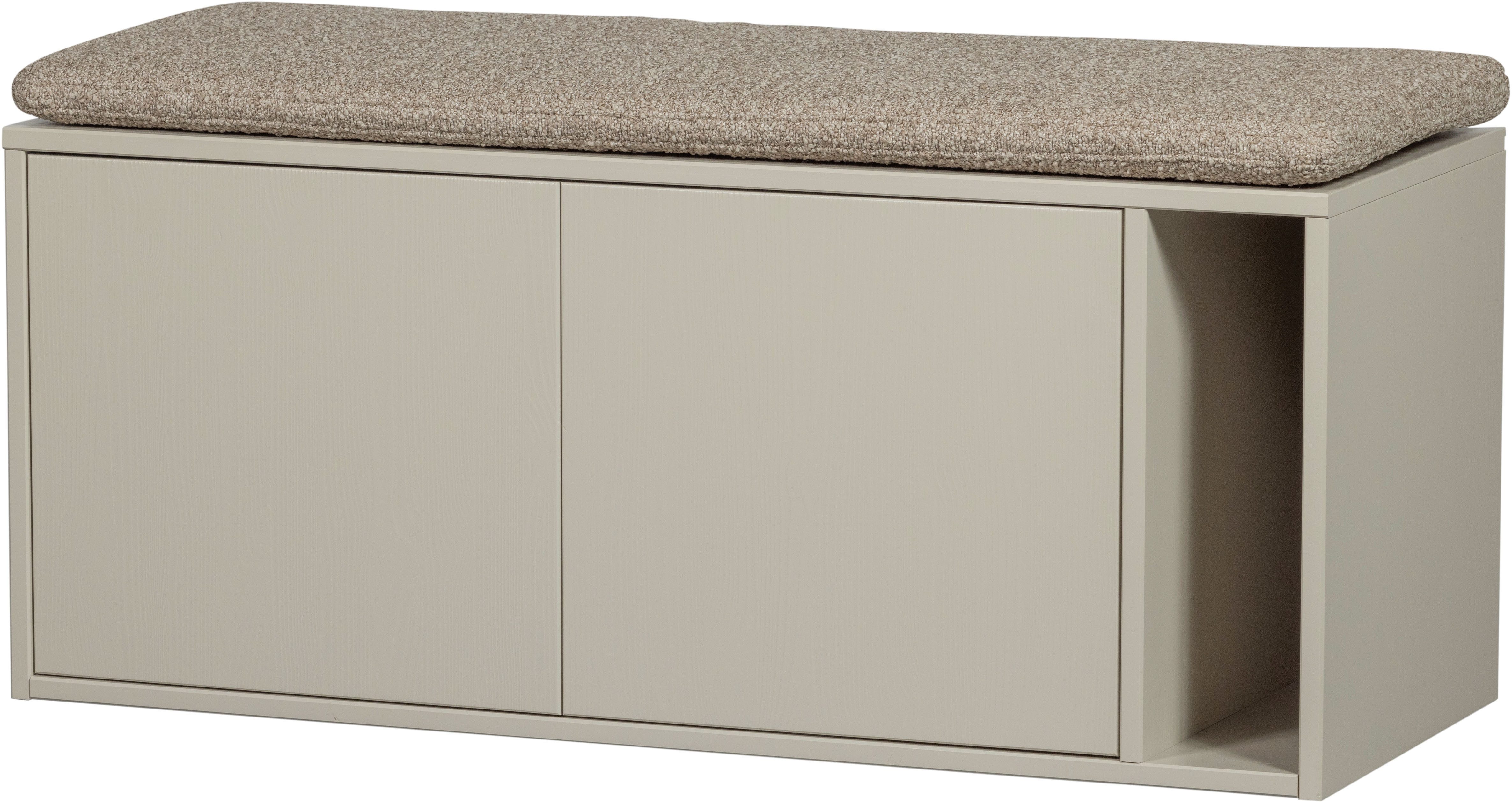 WOOOD Sitzbank SETTLE DOWN Lowboard mit Kissen, HIFI-Kommode, mit Kabeldurchführung, Breite/Tiefe/Höhe: 108/44/45 cm