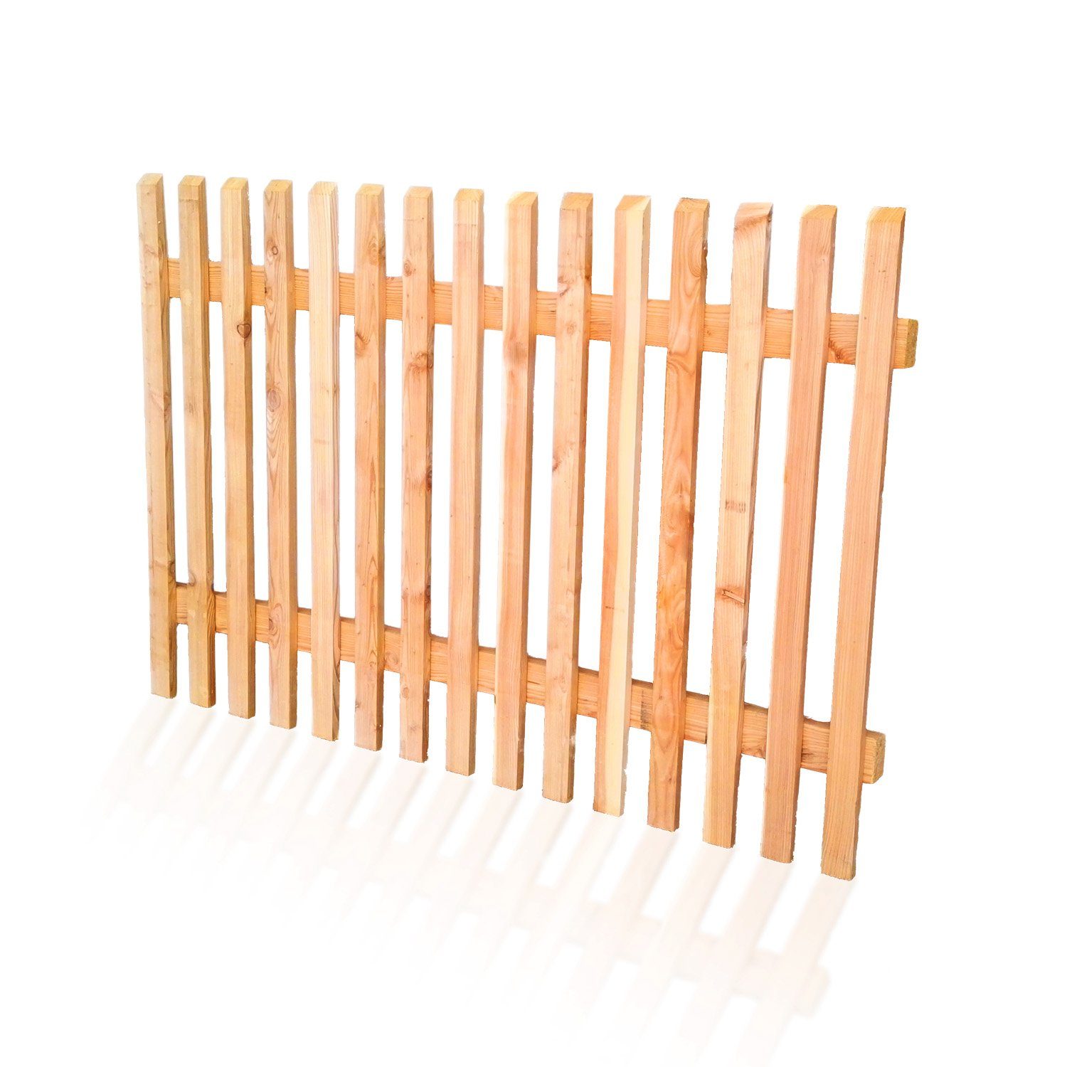Mega-Holz Gartenzaun "Hochwald" 200x120 cm, DIY Zaun-set, mit 20 Zaunlatten, 2 Zaunriegeln & 2 Pfosten