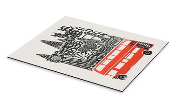 Posterlounge Alu-Dibond-Druck Fox & Velvet, London, Wohnzimmer Mid-Century Modern Grafikdesign