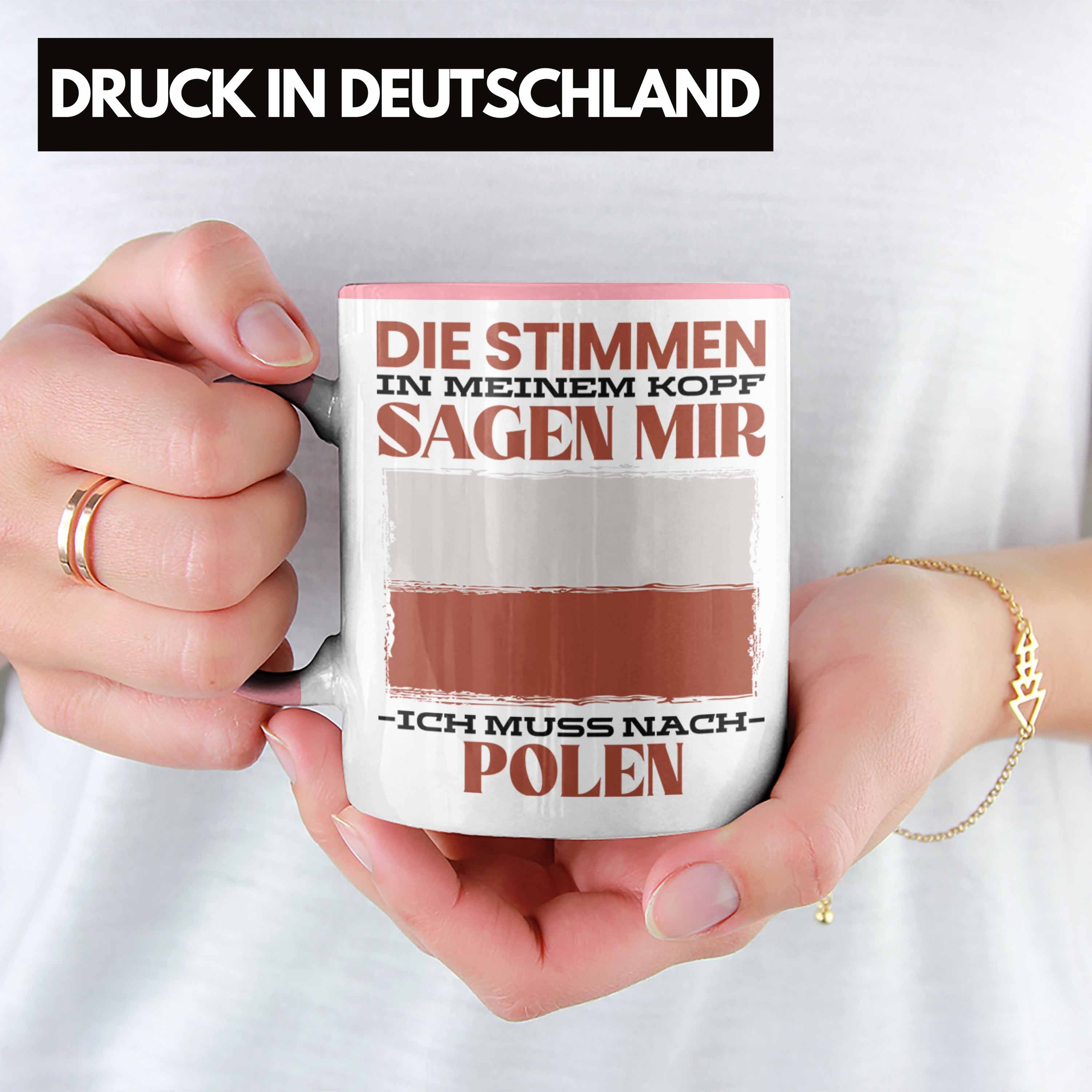 Trendation Tasse Polen Tasse Urlaub Geschenk Geschenkidee Spruch Pole Rosa Heimat