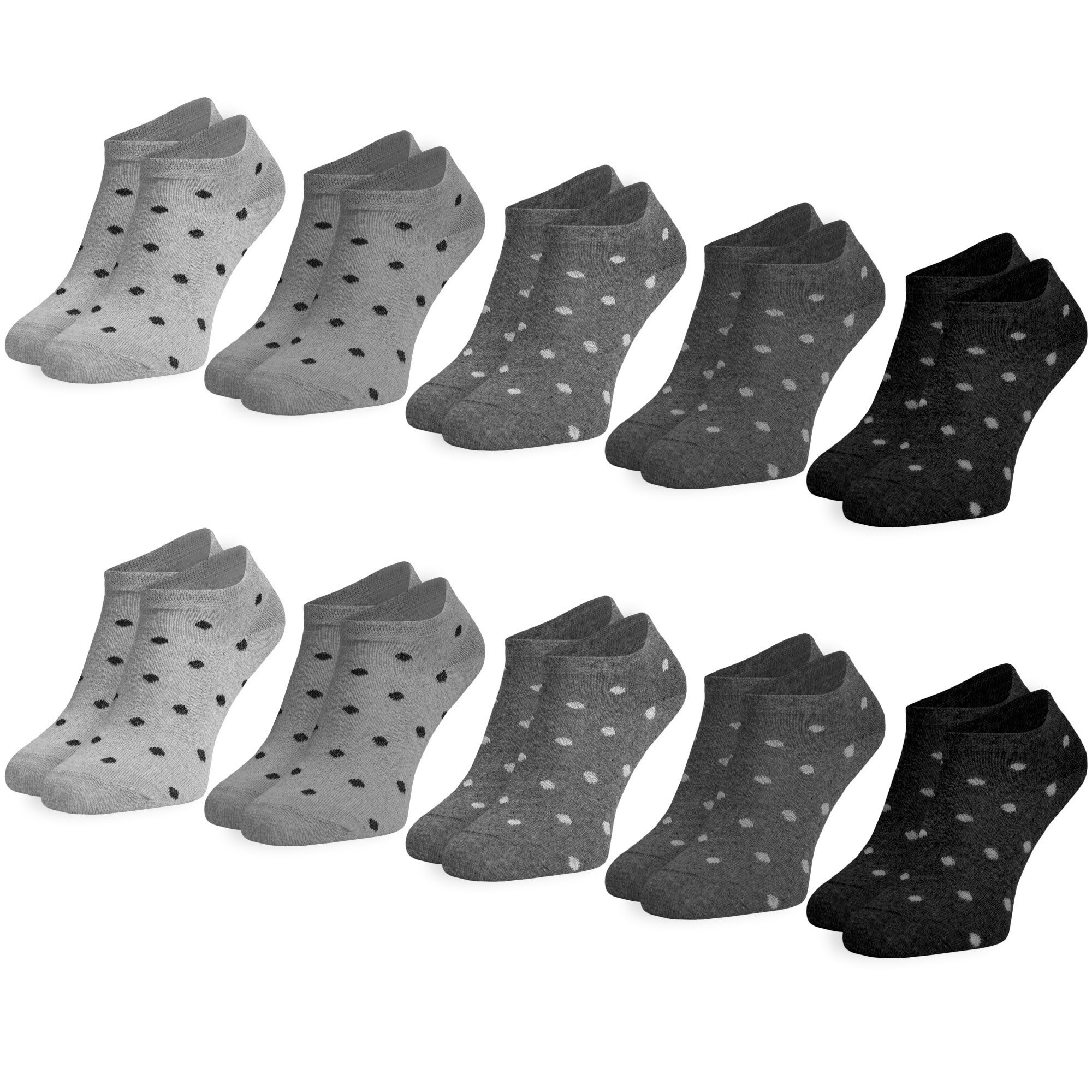 OCERA Sneakersocken OCERA 10 Paar Damen Sneaker Socken mit verschiedenen Mustern (10-Paar)