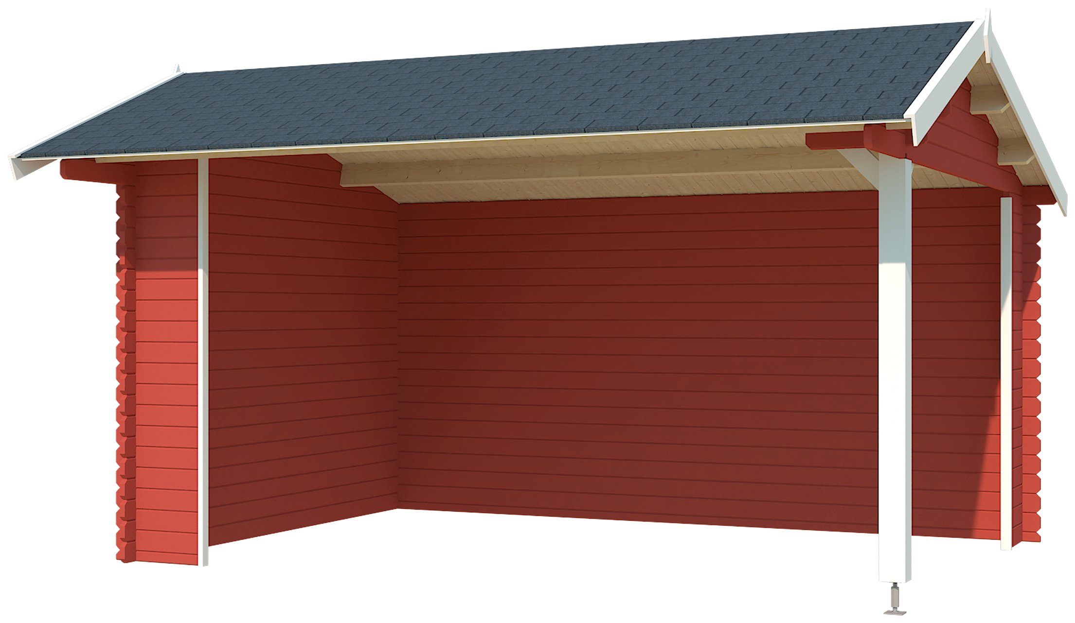 LASITA MAJA Gartenhaus Unterstand/Lounge San Diego, BxT: 445x389 cm, Unterstand / Lounge 34mm, Fundamentmass 4250x3000, Schwedenrot