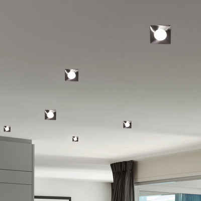 etc-shop LED Einbaustrahler, LED-Leuchtmittel fest verbaut, Warmweiß, 6er Set LED Einbau Spot Decken Leuchten silber Wohn Arbeits